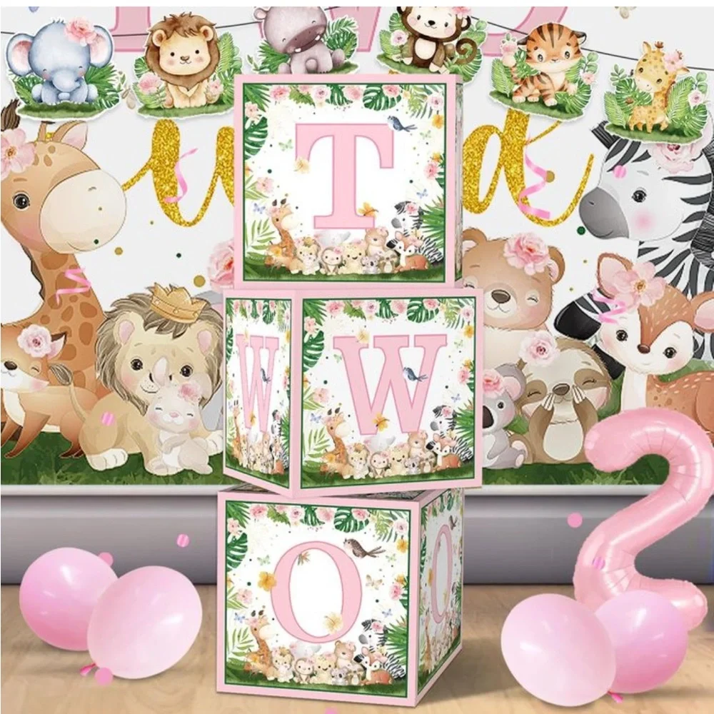 Two Wild Birthday Boxes decoration